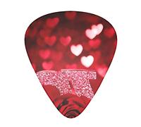 Valentines Day Printed Guitar Picks With Organizer Storage Box 0.46 0.71 0.96 Mm Includes Thin Medium Heavy For Bass Electric Acoustic Guitars Ukulele 12 Pack
