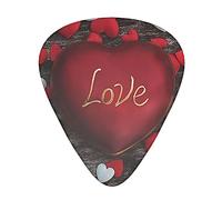 Valentine'S Day Printed Guitar Picks With Organizer Storage Box 0.46 0.71 0.96 Mm Includes Thin Medium Heavy For Bass Electric Acoustic Guitars Ukulele 12 Pack