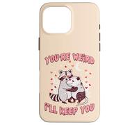 Valentines Day Raccoon Possum Funny Youre Weird Ill Keep You Case for iPhone 16 Pro Max