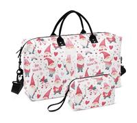 Valentine's Day Red Dwarf Large Travel Duffel Luggage Weekender Duffel Bag Large Gym Bag with Toiletry Bag for Trip Foldable