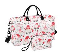 Valentine's Day Red Dwarf Travel Duffel Bags Carry on Weekender Overnight Bag Travel Tote Gym Bag with Toiletry Bag for Gym Large Capacity