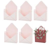 Valentines Day Red Envelope Gift Box, Envelope Boxes, Decorative Flower Box with Love Letters Design, Folding Hand Hold, Gift for Valentines Day Florist Wedding Party Birthdays(White,5pcs)