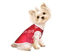 Valentine's Day Red Heart Flower Print Pet Sleeveless T-Shirt Fashion Indoor Outdoor Apparel Daily Wear Party Tank Top