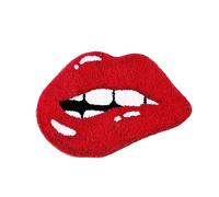 Valentine's Day Red Lips Bathroom Rug, Cute Funny Biting Lips Shaped Bath Mat Non Slip Absorbent Bathtub Rug Bathroom Plush Shower Rugs 45X63cm
