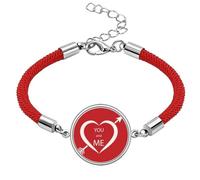Valentine's Day Red White You and Me Lucky Red String Bracelet Rope Bracelet Handmade