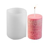 Valentine's Day Resin Mold | Love Engraved Candle Making Mold | Love Silicone Column Mold Homemade Soap Making Valentine's Day Candle Mold | Engraved Love Cylinder Candle Making Mold | Love Silicone