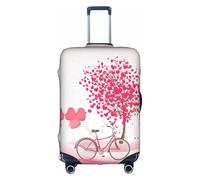 Valentine's Day Romantic Heart Trees Bicycle Luggage Cover Suitcase Trolley Case Protector Elastic Washable Anti Scratch Fit 18-32 Inch