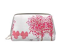 Valentine's Day Romantic Heart Trees Bicycle Print Women Travel Cosmetic Bag Organizer Zipper Makeup Bags Pouch Toiletry,Lightweight Leather Makeup Bag