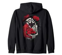 VALENTINES DAY ROMANTIC SKELETON COUPLE DAY OF THE DEAD Zip Hoodie