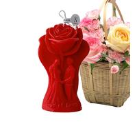 Valentine's Day Rose Couple Scented Candles,DIY Couple Aromatherapy Candle Making Silicone Mold,Soy Wax Long-Lasting Scented,Romantic Ornaments Mold