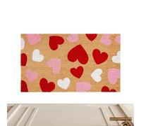 Valentine's Day Rug Decorative Non-Slip Doormat | Valentine's Day Welcome Rug for Indoor Kitchen Entrances Porch Patio Parties Wedding and Holidays