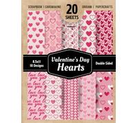 Valentines day Scrapbook Paper Pad 8.5x11 10 Double Sided Heart Vday Designs 20 Sheets specialty paper Decorative Papercrafts Pink Love Origami Cardmaking