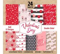 valentines day Scrapbook Paper Pad 8x8 12 Double Sided Designs 24 Sheets Total specialty paper Decorative Paper Red Pink Black and White Love Cupid Heart Papercrafts Origami Cardmaking