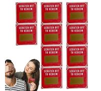 Valentine's Day Scratch Cards,Valentine's Day Red Scratch-Off Card Stickers - Romantic Weekly Date Night Couples Cards, Valentines Love Coupons For Husband, Wife, Boyfriend Or Girlfriend