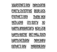 Valentine's Day Sending Love XO Good Luck Merry Christmas New Job Greeting Words Transparent Silicone Durable DIY Clear Stamps for Card Making and Scrapbooking Handmade Craft Photo Album Decor