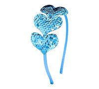 Valentine's Day Sequin Heart Headbands Glitter Valentine's Day Heart Embellished Soft Children Hair Accessories Cute Love Headband For Girls Barrette For Thin Hair (Blue, One Size)