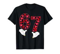 Valentines Day Six Seven 6 7 Meme Hand Red Heart 67 Matching T-Shirt