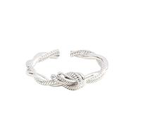 Valentine's Day Sterling Silver Ring, Adjustable Cubic Zirconia Love Knot Infinity Ring, Women's Wedding Eternity Promise Thumb Ring, Anniversary Jewellery