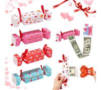 Valentine's Day Surprise Money Pull Pouch, Money Gift Box Surprise Cute Holders Envelope for Cash, Gift Candy Box Funny, Memorable Ways to Present Your Cash (4 Pcs)