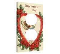 Valentine's Day Switch Cover Plates Pretty Angels Roses Home Decor Thermoplastic Wall Plates Standard Size Single Duplex Plug