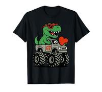Valentines Day T rex Dinosaur Riding Truck Funny Boys Kids T-Shirt