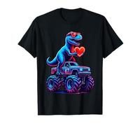 Valentines Day T rex Dinosaur Riding Truck Funny Dino Animal T-Shirt