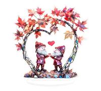 Valentine's Day Table Decor, Holiday Centerpieces, 2D Acrylic Maple Leaves and Heart Ornament, Love Hearts Design, Perfect for Home Table, Romantic Decoration for Dining Tables