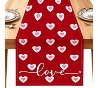 Valentine's Day Table Runner Heart Table Runner Love Letter Tablecloth Day Decorations for Indoor and Outdoor Elegant and Robust Protects Against Stains and Scratches
