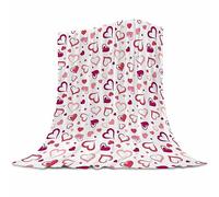 Valentine's Day Throw Blanket for Girls Pink Love Hearts Flannel Blanket Mother's Day Blanket Soft, Cozy, Comfy Plush Throw for Sofa Couch Bed Thanksgiving Gifts 40"x50"