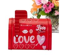 Valentine's Day Tin Mailbox - Valentine's Day Candy Boxes Classroom Mailbox Delicate Greeting Card | for Friends, Girlfriend, Lover, Kids, Christmas, Birthday, Wedding, Party