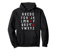 Valentines Day Toddler Teacher ABCD Alphabet I Love You Pullover Hoodie