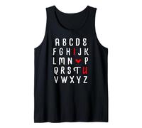 Valentines Day Toddler Teacher ABCD Alphabet I Love You Tank Top