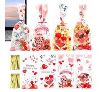 Valentine'S Day Treat Bags 100 Pieces Romantic Clear Cartoon Wrapping