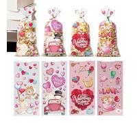 Valentine's Day Treat Bags, Transparent with Screw Caps, Valentine's Day Candy Packaging Bags, for Chocolate Prices, Bakery, Holiday, Wedding, Birthday, Home, Men, Women