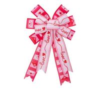 Valentine's Day Tree Topper Bows | Love Hearts Ribbon Bow Decor,Soft Texture Wreath Ornament for Home Decoration, Outdoor Activities, Valentine's Day Parties, Wedding Sites