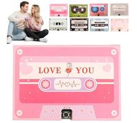 Valentine's Day Voice Recording Cassette Tape Gift, 60 Seconds Message Recorder Customizable Sound Greeting Card for Couple, Handmade Surprise Gifts for Birthdays Valentine's Day Anniversary (PinkA)