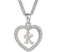 Valentine's Day Wedding Anniversary jewelry Concise Hollowed heart Alphabet unisex necklace jewelry Neck chain pendant Decor, Gift for Women Kids Child necklace - Silver K Attractive design