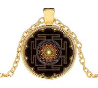 Valentine's Day Wedding Anniversary jewelry Mandala Glass Dome pendant necklace Fashion Sacred Geometry Jewelry, Gift for Women Necklace Nice and Deft