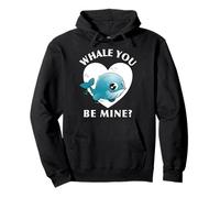 Valentines Day Whale You Be Mine Pullover Hoodie