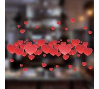 Valentine's Day Window Decorations - Red Hearts Border Window Cling - Valentines Window Display - Wedding Decorations