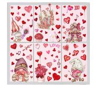 Valentine's Day Window Stickers, Valentine's Day Window Stickers,Wall Decorations Gnome Dwarf Stickers | Valentine's Day Static Sticker Decor For Fen