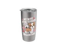 Valentine's Day Wire Fox Terrier Valentines Stainless Steel Insulated Tumbler