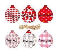 Valentine's Day, Wooden Valentine's Day - 12 Pieces of Heart Tree Decorations, Exquisite, Hanging Party for Bedroom, Window, Decoration