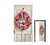 Valentine's Day Wreath, 70x35 Heart Shaped Sign, Valentine's Day Banner, Patio Window Villa Apartment Hotel