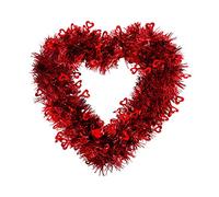 Valentine's Day Wreath Heart Shaped Wreath For Front Door Valentine's Day Heart Shaped Wreath Decorations Ornaments Heart Shaped Hanging Garland Wedding Party Large for Outside (RD1, One Size)
