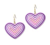 Valentines Earrings for Women Big Heart Dangle Earring for Valentines Day 80s 90s Outfit Accessories, One Size, Alloy Steel, No Gemstone