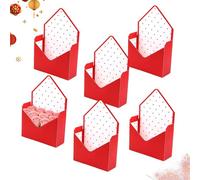 Valentines Envelope Boxes, 6 Pieces Full of Love and Ritual Sense Folding Envelopes Gift Large Capacity Christmas Decoration for Birthday Festival Bouquet Food Chocolate