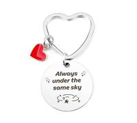 Valentines Gift for Him Her, Long Distance Love Couple Keyring, Valentines Day Gift, Boyfriend Girlfriend Valentines Gift Always Under The Same Sky