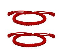 Valentines Gift for Men WomenBracelet Adjustable Woven Rope Knot Bracelets for Mens Womens Lucky Friendship Amulet Gifts for Lucky Protection Prayer Girlfriend Boyfriend Nurse Teacher Daughter, Red