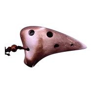 Valentine's Gift Ocarina 6 Hole Musical Instrument Ceramic Music Lover Mini Ocarina for Music Lover - Brown Gray